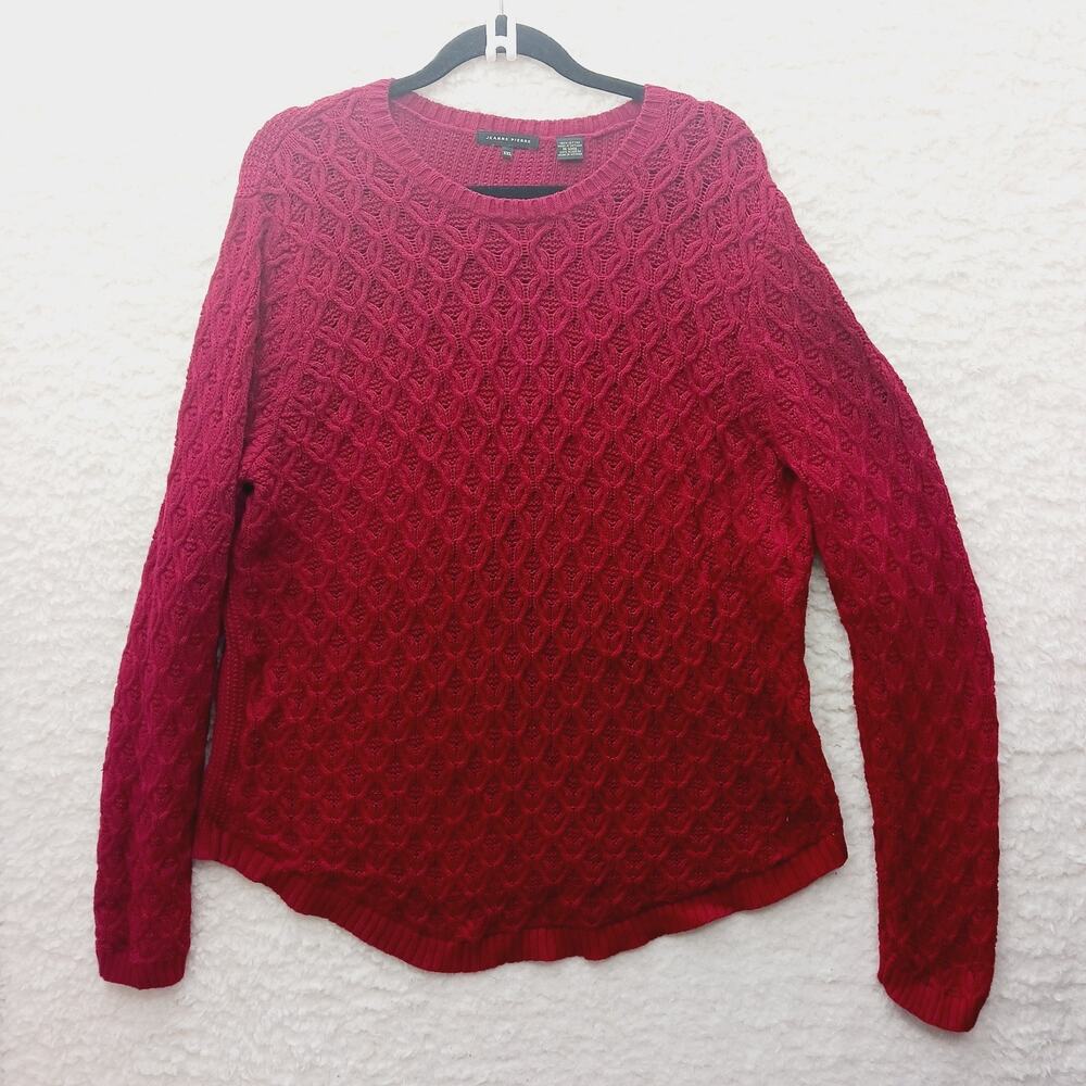 Sweater Pullover Diamond Christmas Red Cozy Soft Girl Heritage Classic Size XXL